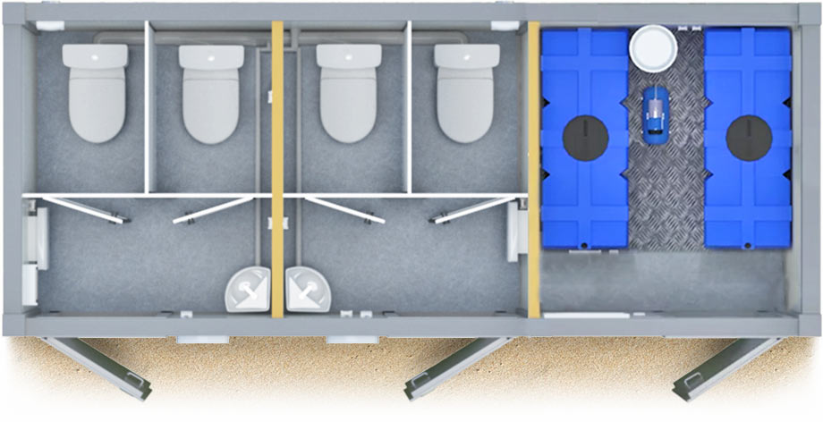 Автономный туалетный модуль вид изнутри.