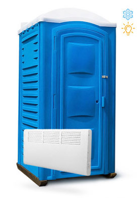Утеплённая туалетная кабина с обогревателем.